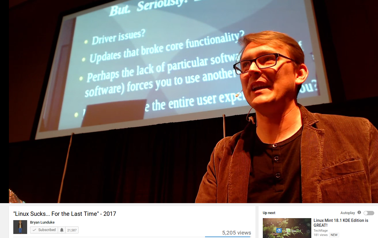 Linux Sucks:Ο Bryan Lunduke εναντίον του Linux [Βίντεο]